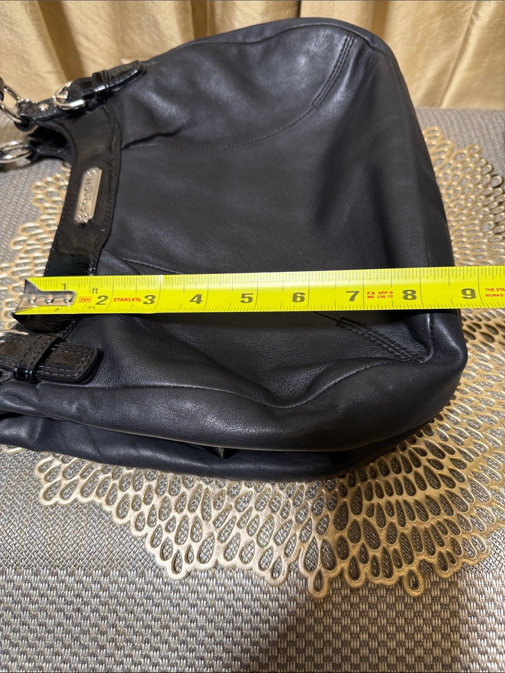 Coach Soho Black Leather Hobo Shoulder Bag | Style F19453 - Picture 13 of 15